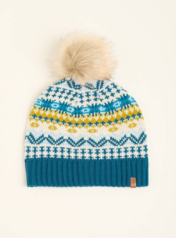 BRAKEBURN Fairisle Knitted Hat One Size